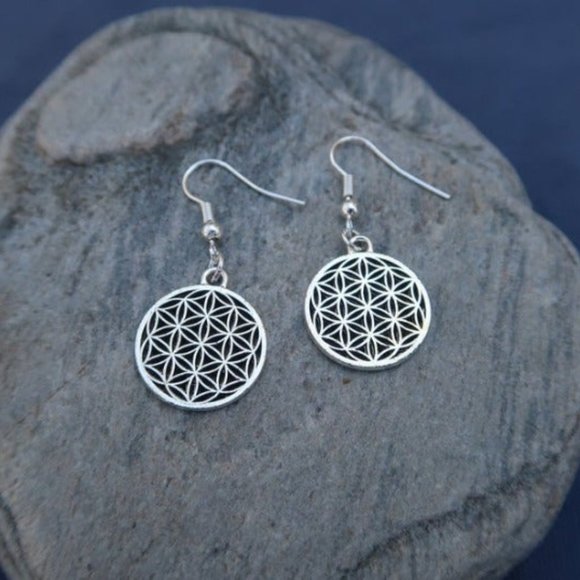 Flower of Life Earrings - Picture 2 of 4